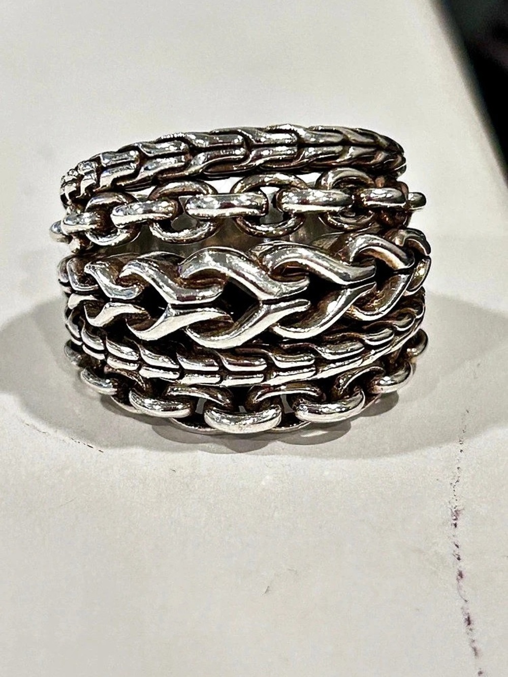 John Hardy Classic Chain Multi-Row Ring Silver